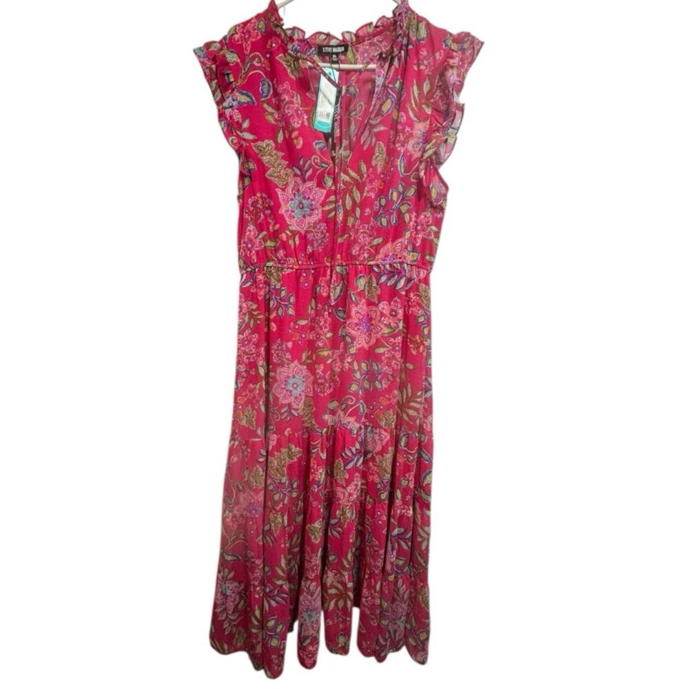 NWT Steve Madden Natalya Tiered Dess Floral Pink Maxi Womens XL Stitch Fix